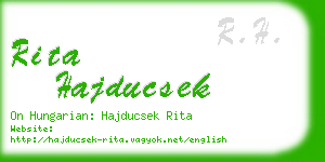 rita hajducsek business card